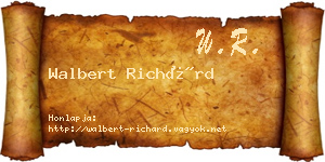 Walbert Richárd névjegykártya